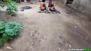 Young, sexy girls gets fucked in village by hunters