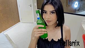 beautiful brunette's first time in the hotel room