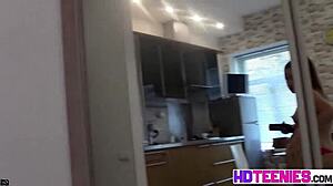 hot russian brunette does a yummy pussy striptease in closeup