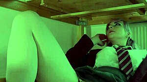 Massive Cumshot! Student Milking Table in First Time Facial