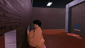 fucking a wild bitch through the glory hole pov