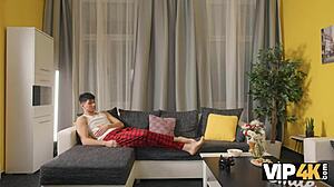 wife struggles with big black cock in bent over position