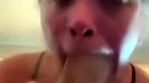 Watch this sloppy blowjob on a monster cock, amateurs style.