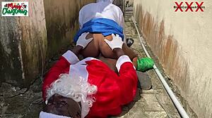 Big Booty Ebony Amateur Sucks and Fucks Peter Long's Big Black Cock in Fishnets