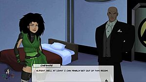 Livewire in catsuit sucks cock in DC comics cosplay