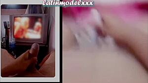 Hot latina amateur makes homemade sex toy and masturbates for boyfriend on videocall