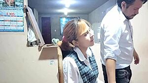 Peruvian girl takes woodworking class, ends up bent over