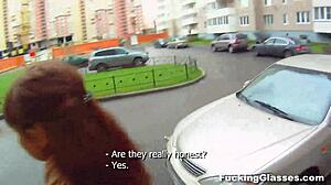 Fucking glasses, not shy to fuck on stairway, says Rina teen 18+