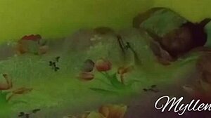 Amateur teen gets intense anal sex in dim light.