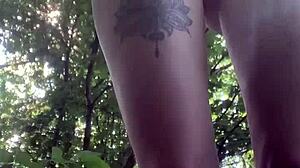 Naughty Bikini Babe Pees Through Pants in Public Spot