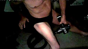 i use percussion massager on my thigh in underwear on stool, june 2022