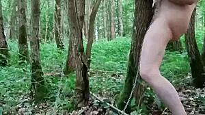 Unbelievable! Public slave F humiliated in forest session!
