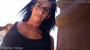 paloma veiga shows off on the train line