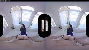 Gamer girl in bioshock cosplay gives rough blowjob uncensored in vr