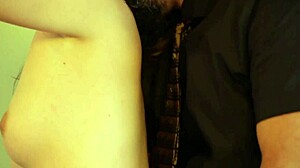 Young Brunette Sucks Older Man's Cock In Betrayal