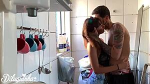 Caught maid off guard trying to fuck but wife arrives home