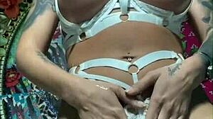 A hot compilation of a brunette masturbating with a dildo