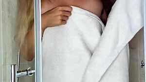 Wow! Hairy German Milf Amelie Lei Masturbates in Shower!