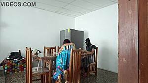 Sinful maid teases with her pretty pussy spread