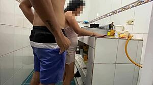 Stepdad fucks stepdaughter secretly at home