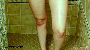 did the sweet teen brunette shower for daddy?