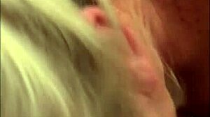 Blonde milf mother-in-law gives monster cock blowjobs and facials