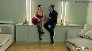 Ravishing Russian star Kira Queen indulges in kinky bondage with wax and bandages during her steamy bust session