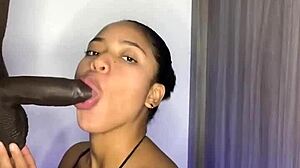 insane housewife gives mind-blowing blowjob in the kitchen