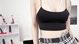 glasses geek alisa horakova offering holes for first dp deepthroat anal blowjob facial?