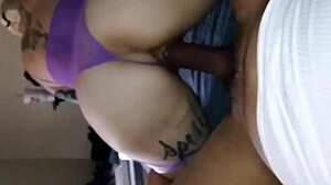 Daddysgirl86 Loves Purple Between Ass Cheeks While Riding Big Cock Hard
