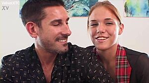 Schoolmaster introduces teen babe with natural tits in casting interview