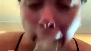 Watch this sloppy blowjob on a monster cock, amateurs style.