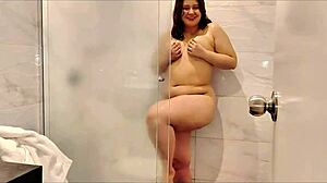 chubby girl showering sucks you off but you pissed on her