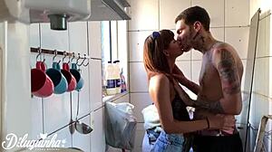 Caught maid off guard trying to fuck but wife arrives home