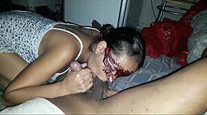 Neighborhood teen housewife begs for cum inside her pussy during hot sex