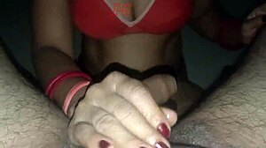 Amateur Desi Bhabhi enjoys handjob and doggy fucking in homemade hardcore