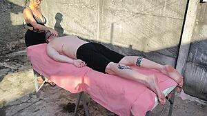 Outdoor massage with a naughty twist - Mia and Eliel