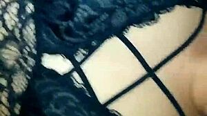 Tied Up Girlfriend Watches Xvideos While Masturbating with Monster Cock