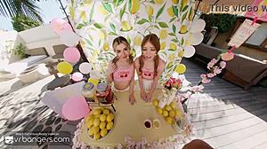 vr bangers babes in pink panties after lemonade in threesome