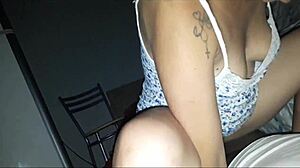 Neighborhood teen housewife begs for cum inside her pussy during hot sex