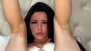 Is this horny American teen masturbating solo on webcam for you?