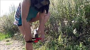 indian bbw flashing kiki and masturbating outdoors with banana