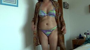 Curvy Blonde Stepmother Feels Sexy In Lingerie, Voyeur Cuckold Desire.