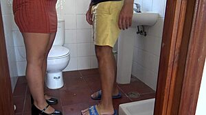 Perverted Stepmother Teases Stepson with Piss Show