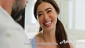 Slumber Party Cutie Catches Stepdad Fapping