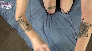 oh wow! blonde babysitter sage fox fucks her stepdad in lingerie, and mr. brogan creampies her swollen pussy!