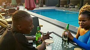 HonryBlack Porn1: Ebony Goddess Meets Naija Star for Bar Fun