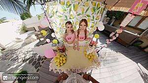 vr bangers babes in pink panties after lemonade in threesome