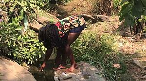 Asian pornstar takes monster cock in her big ass during intense outdoor quicky by the riverside