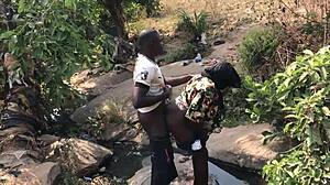 Asian pornstar takes monster cock in her big ass during intense outdoor quicky by the riverside